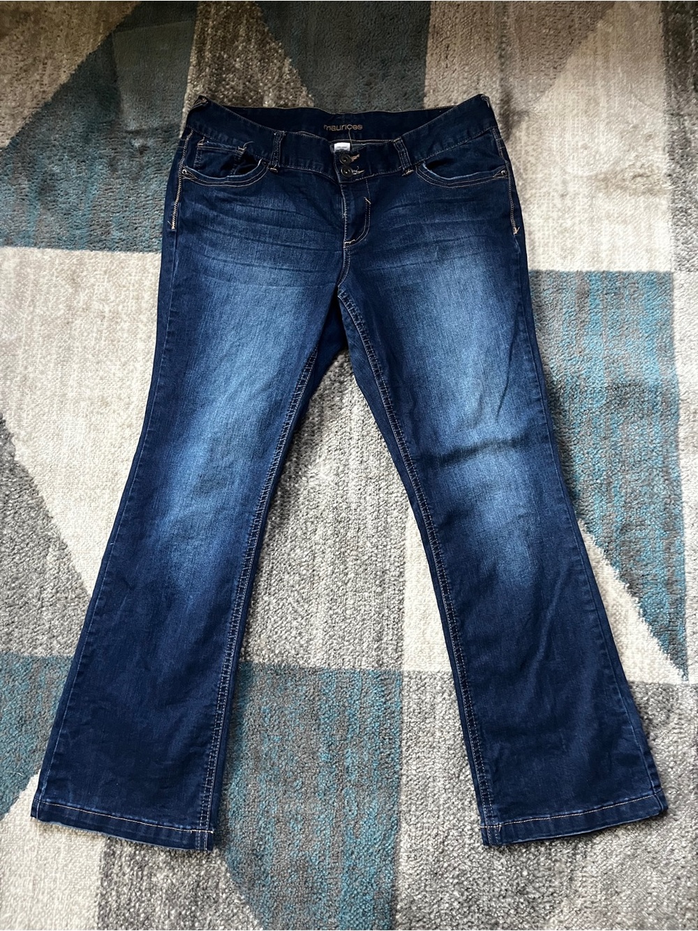 Maurices Dark Indigo Bootcut Jeans with Faded Detail